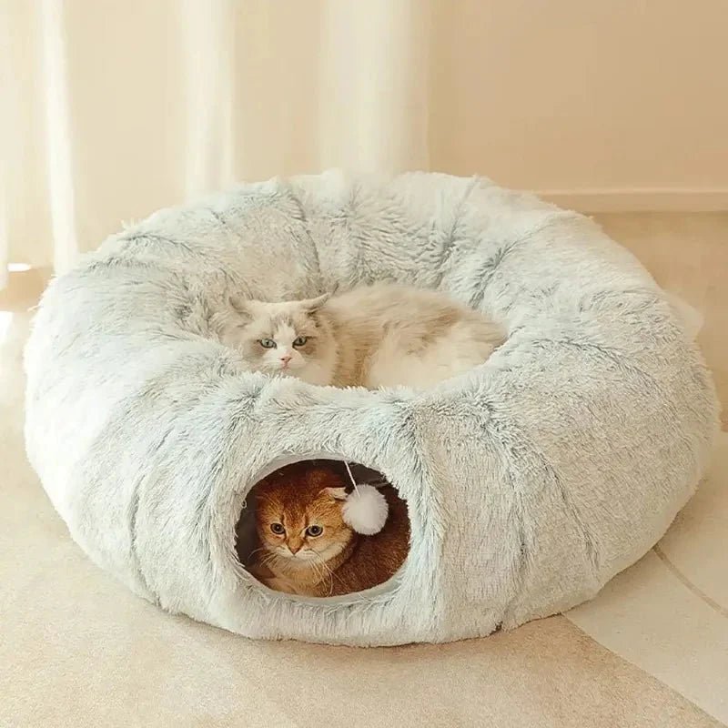 Lit pour Chat - CatLitTunnel™ - Gris - Doux Chat
