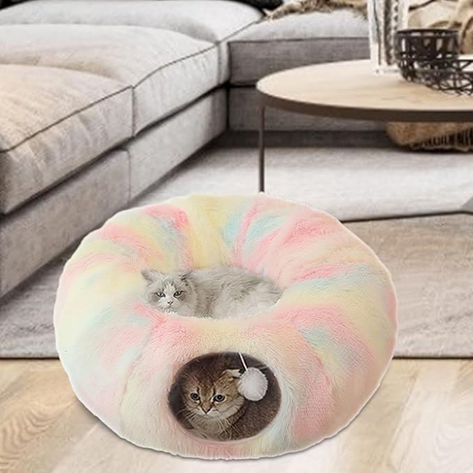 Lit pour Chat - CatLitTunnel™ - Multicolore - Doux Chat
