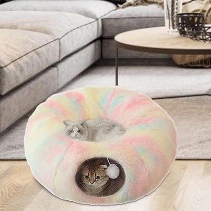 Lit pour Chat - CatLitTunnel™ - Multicolore - Doux Chat