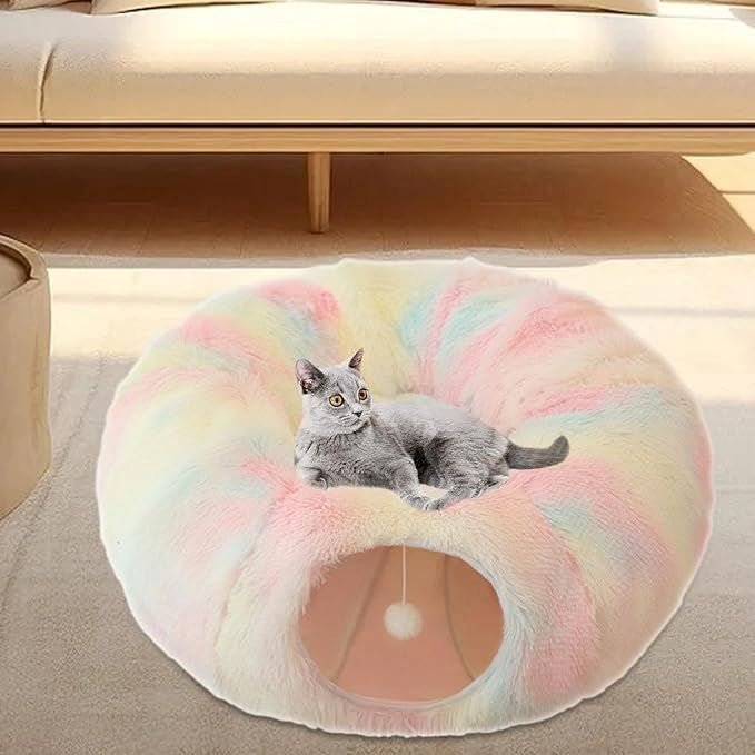 Lit pour Chat - CatLitTunnel™ - Multicolore - Doux Chat
